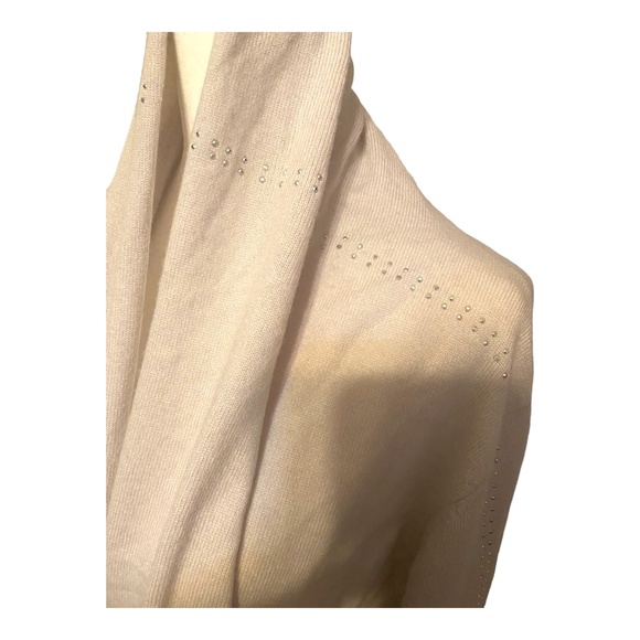 CASHMERE, MARCCAIN, beige shrug with silver coloured rhinestones - Picture 6 of 16